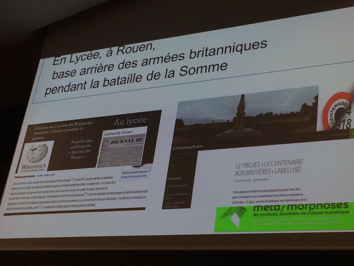 #AAFtroyes16 autre exemple de projet sur le centenaire à #Rouen https://t.co/HA1XxP7sUj