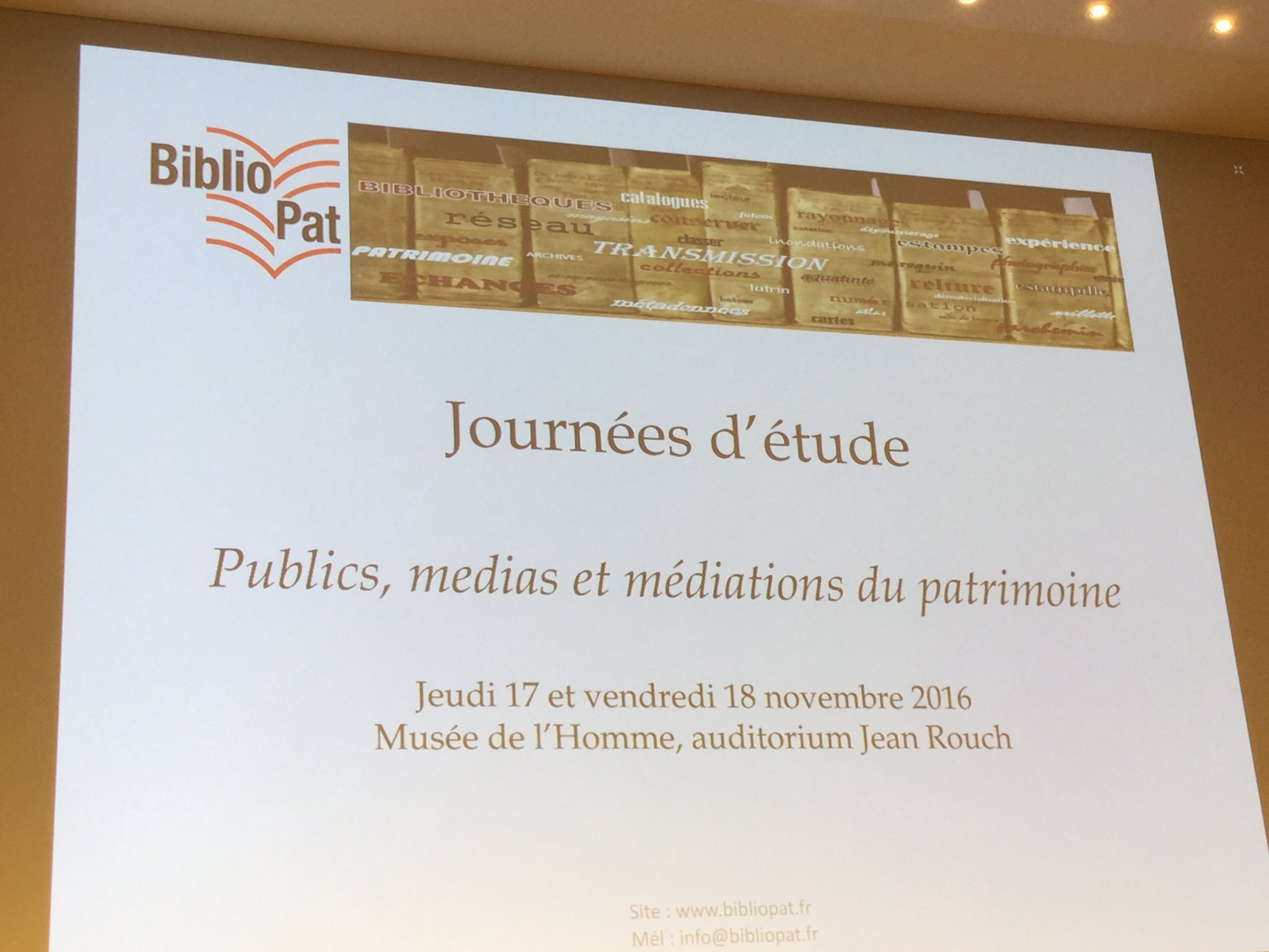 Conférence inaugurale de Marie-Sylvie Poli #BiblioPat16 https://t.co/TDjlxWYsyT
