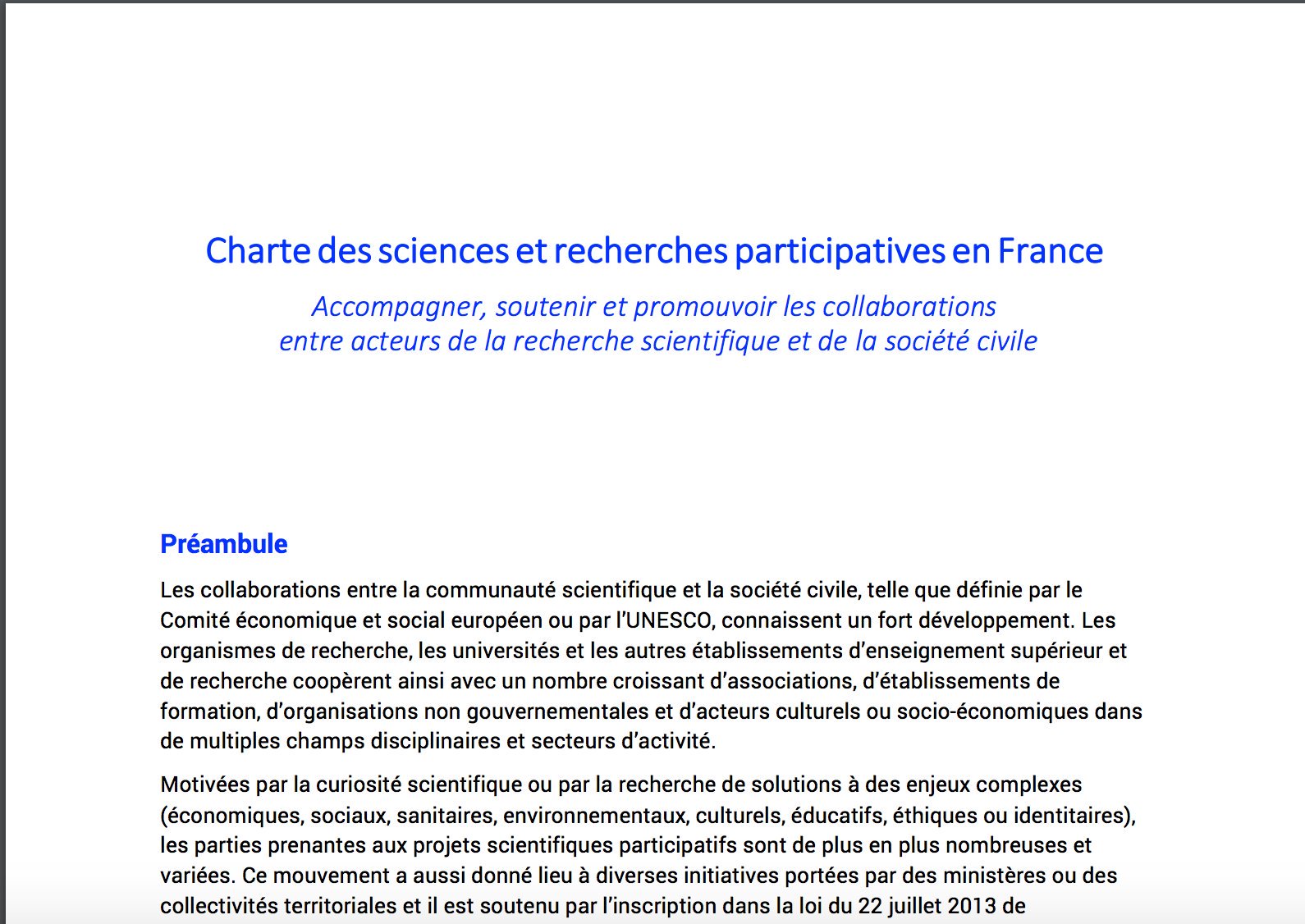 Charte des sciences et recherches participatives en France --> https://t.co/h3QS8gyNZ2 #ParticiperParticipez https://t.co/iSnxpthWfw