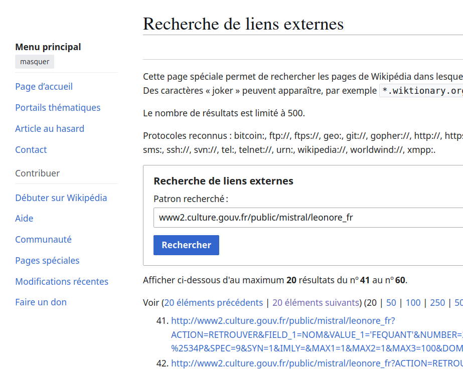 46 recherche liens wp